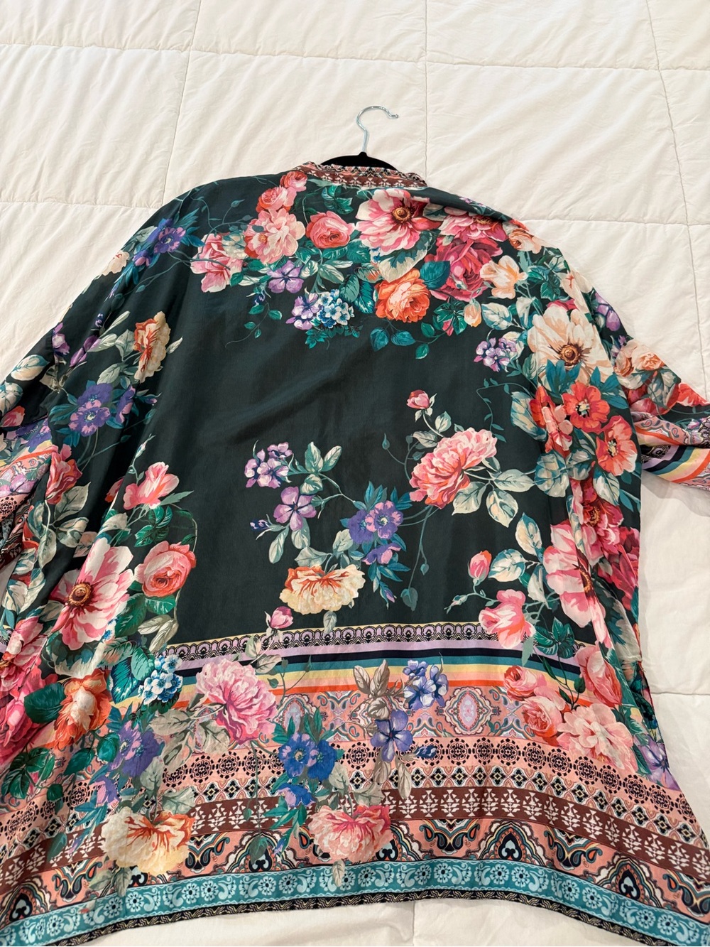 Johnny was silk Floral oversized Women’s Top -  Multi colors/ XL